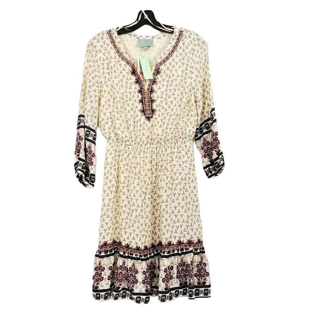 Skies Are Blue Ruffle Prairie Dress NEW Women Size S Floral Embroidered Lined
